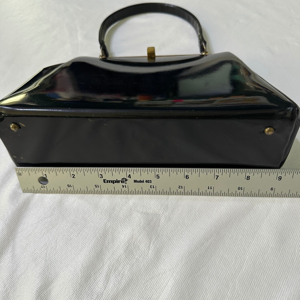 Vintage Theodor California Patent Leather Handbag Top Handle Purse 60s 70s USA - Picture 8 of 11